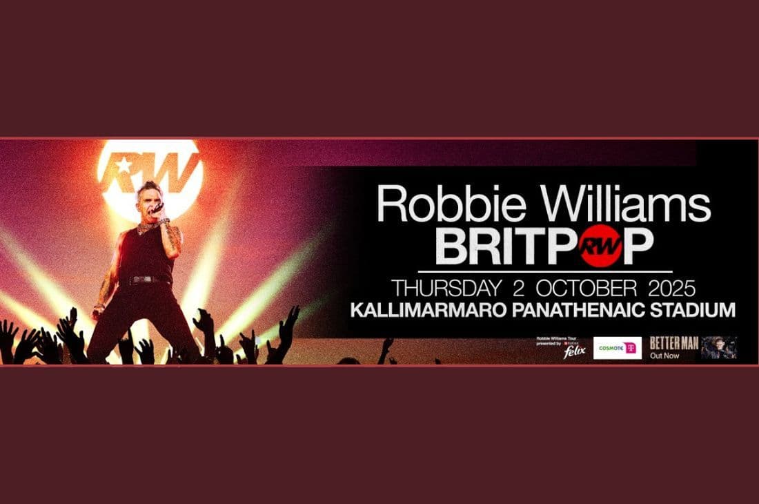 An image of 2 Οκτωβρίου | Robbie Williams | Καλλιμάρμαρο Παναθηναϊκό Στάδιο | Αθήνα